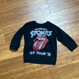 EUC Rolling Stones Black Super Soft Sweatshirt 12 Months